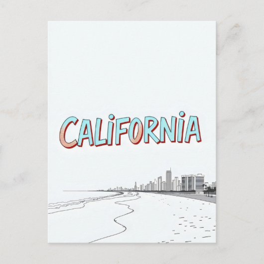Carte postale California Comic Style (Devant)