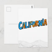 Carte postale California Comic Style (Devant / Derrière)