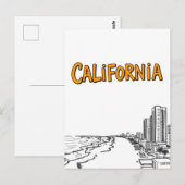 Carte postale California Comic Style (Devant / Derrière)
