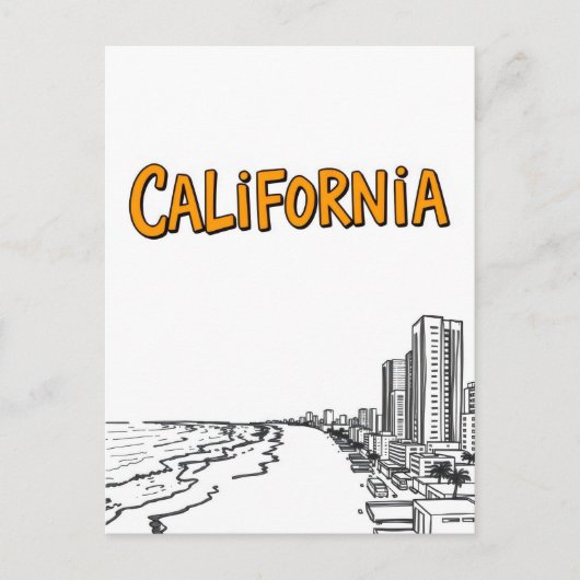 Carte postale California Comic Style (Devant)