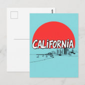 Carte postale California Comic Style (Devant / Derrière)