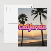 Carte postale California - Design de typographie a (Devant / Derrière)