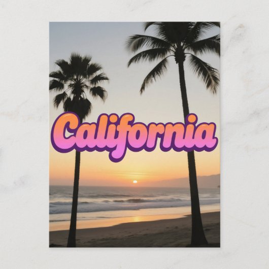 Carte postale California - Design de typographie a (Devant)