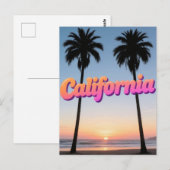 Carte postale California - Design de typographie a (Devant / Derrière)