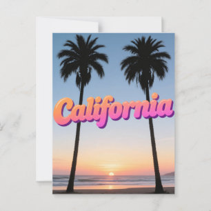 Carte postale California - Design de typographie a