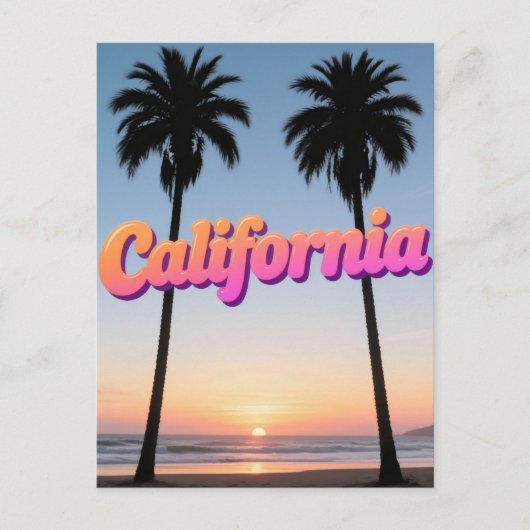 Carte postale California - Design de typographie a (Devant)