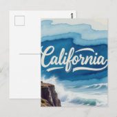 Carte postale California - Design de typographie a (Devant / Derrière)