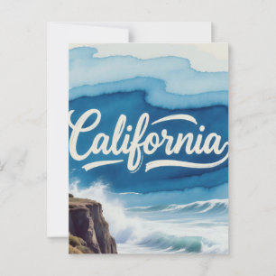 Carte postale California - Design de typographie a