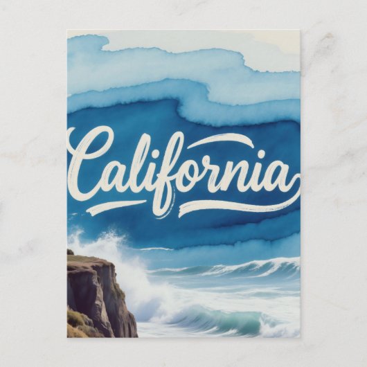 Carte postale California - Design de typographie a (Devant)