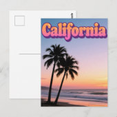 Carte postale California - Design de typographie a (Devant / Derrière)
