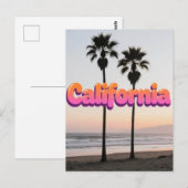 Carte postale California - Design de typographie a (Devant / Derrière)