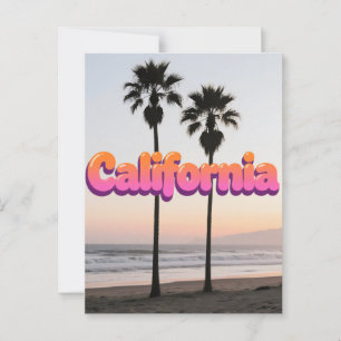 Carte postale California - Design de typographie a