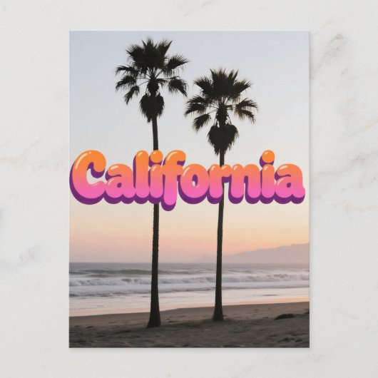 Carte postale California - Design de typographie a (Devant)