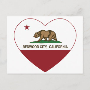Carte Postale california flag redwood city heart