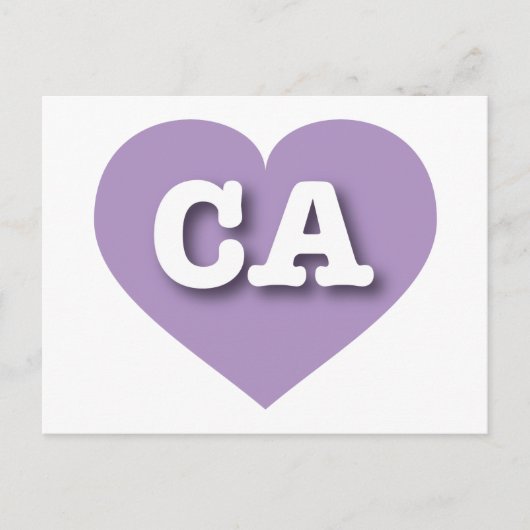 Carte Postale California Lavender Heart - J'aime CA (Devant)