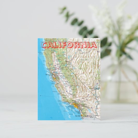 Carte postale California Map (Debout devant)