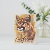 Carte Postale California Mountain Lion Cougar Portrait (Debout devant)
