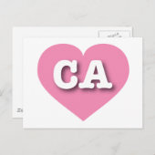 Carte Postale California Pink Heart - J'aime CA (Devant / Derrière)