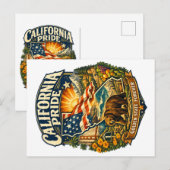 Carte postale California Pride Golden State Foreve (Devant / Derrière)