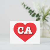 Carte Postale California Red Heart - J'aime CA (Debout devant)