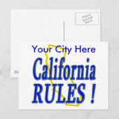 Carte Postale California Rules ! (Devant / Derrière)