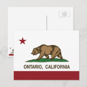 Carte Postale California State Flag Ontario (Devant / Derrière)