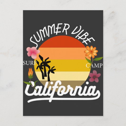 Carte postale California Summer Vibe Surf Camp (Devant)