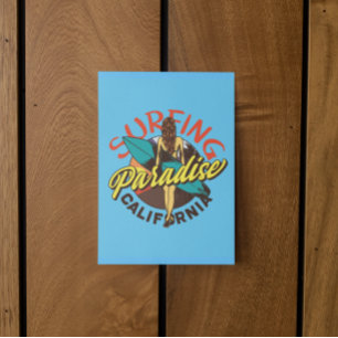 Carte Postale California Surf Paradise Vintage
