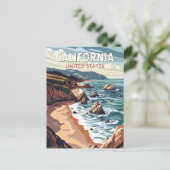 Carte Postale California Travel Art Vintage (Debout devant)