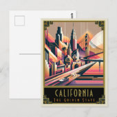 Carte Postale Californie | Art déco (Devant / Derrière)