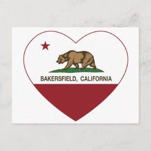Carte Postale californie drapeau bakersfield coeur
