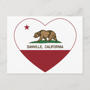 Carte Postale californie drapeau danville coeur