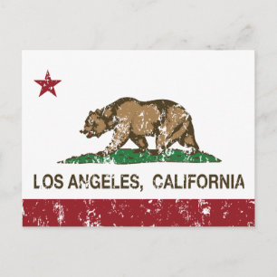 Carte Postale californie drapeau los angeles produits en détress