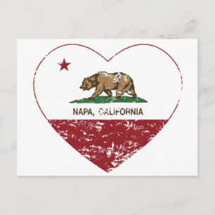 Carte Postale californie drapeau napa coeur en détresse