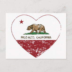 Carte Postale californie drapeau palo alto coeur en détresse