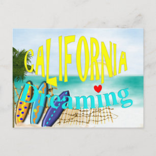 Carte Postale Californie Dreaming Sunny Sea Sand Surf Scène
