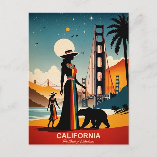 Carte Postale Californie : Le Pays des Aventures (Devant)