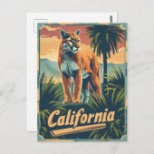 Carte Postale Californie Lion Cougar (Devant / Derrière)