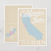 Carte postale Californie Love Save the Date (Devant / Derrière)