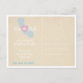 Carte postale Californie Love Save the Date (Dos)