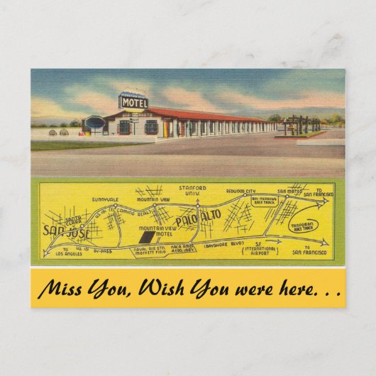 Carte Postale Californie, Mountain View Motel (Devant)