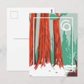 Carte Postale Californie | Parc national de Sequoia hiver (Devant / Derrière)