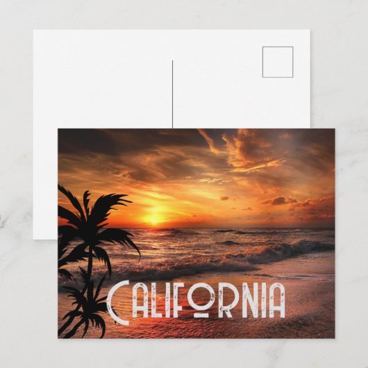 CARTE POSTALE CALIFORNIE SUR MESURE ENSOLEILLÉE PLAGE NATURE BEA (Devant / Derrière)