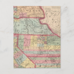 Carte Postale Californie, territoires de l'Oregon, Washington