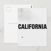 Carte postale Californie - Typographie centrée sur (Devant / Derrière)