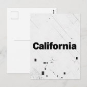 Carte postale Californie - Typographie centrée sur (Devant / Derrière)