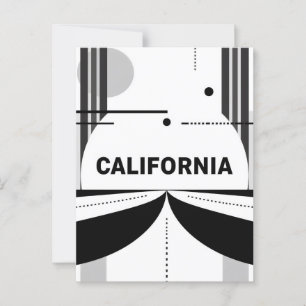 Carte postale Californie - Typographie centrée sur