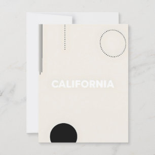 Carte postale Californie - Typographie centrée sur