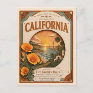 Carte Postale Californie Vintage Papier découpé American Arcana