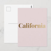 Carte postale californienne - Design de typographi (Devant / Derrière)